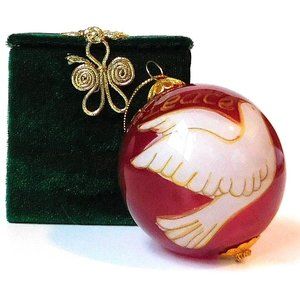 2012 Li Bien Doves Pier 1 Imports Christmas Ornament 2 1/2” With Box